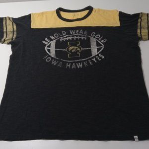 Men's Lg. 47' Brand Black & Yellow Iowa Hawkeyes Retro T Shirt Be Bold Wear Gold